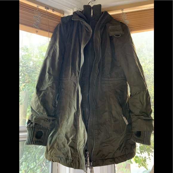 Olive Wind Parka Coat - Picture 4 of 5
